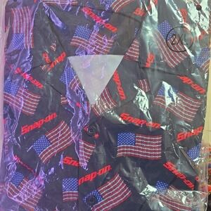 SNAP-ON 🇺🇲 American Flag Button Shirt‎ Size XXL 2XL 2026 limited edition
